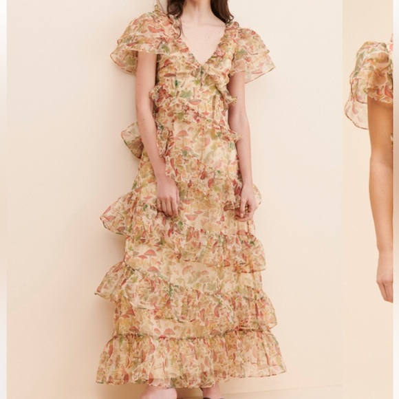 New Selkie x Anthropologie The Elfin Dress Mushroom Beige Sz 2X - Picture 1 of 8